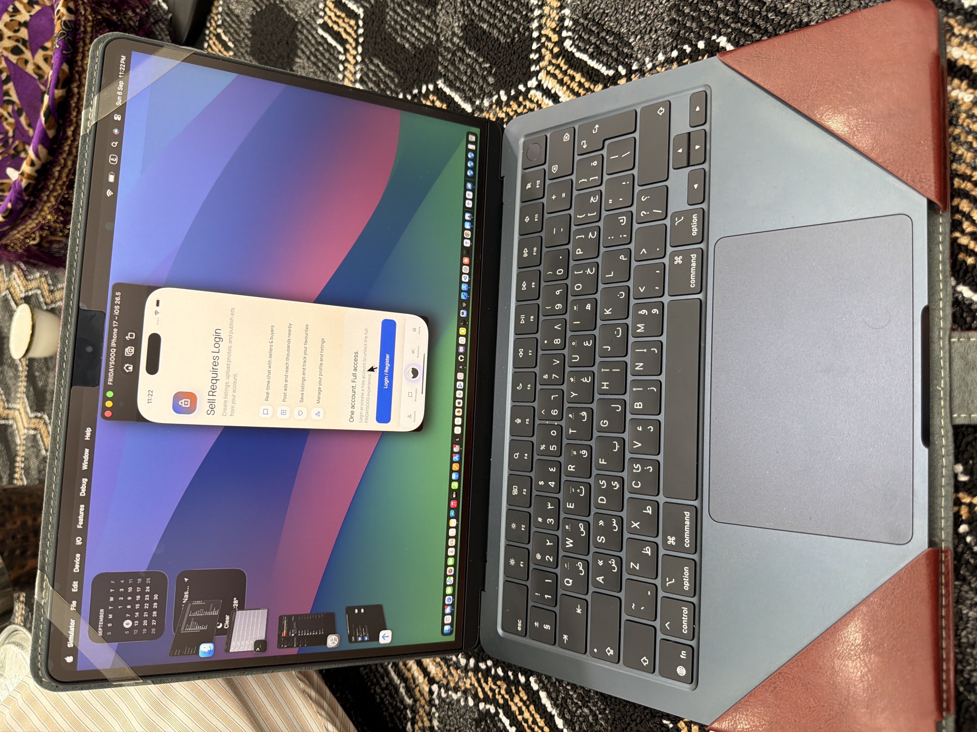 Apple MacBook with Arabic Keyboard and Protective Case